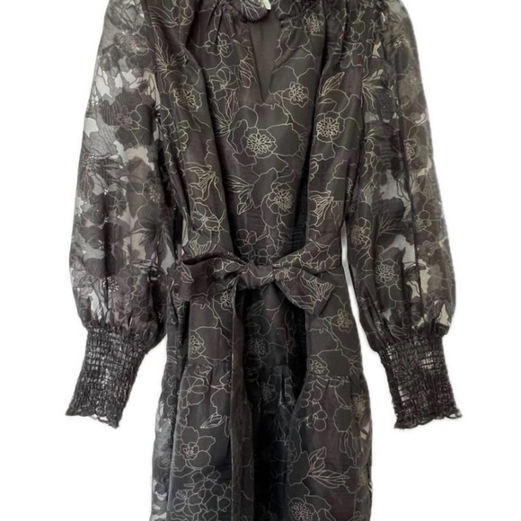 Jade Dresses & Skirts - Jade Black Floral Appliqué V-Neck Blouse